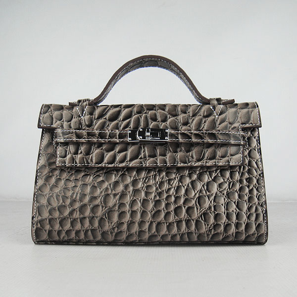 AAA Hermes Kelly 22 CM Python Leather Handbag Grey H008 On Sale